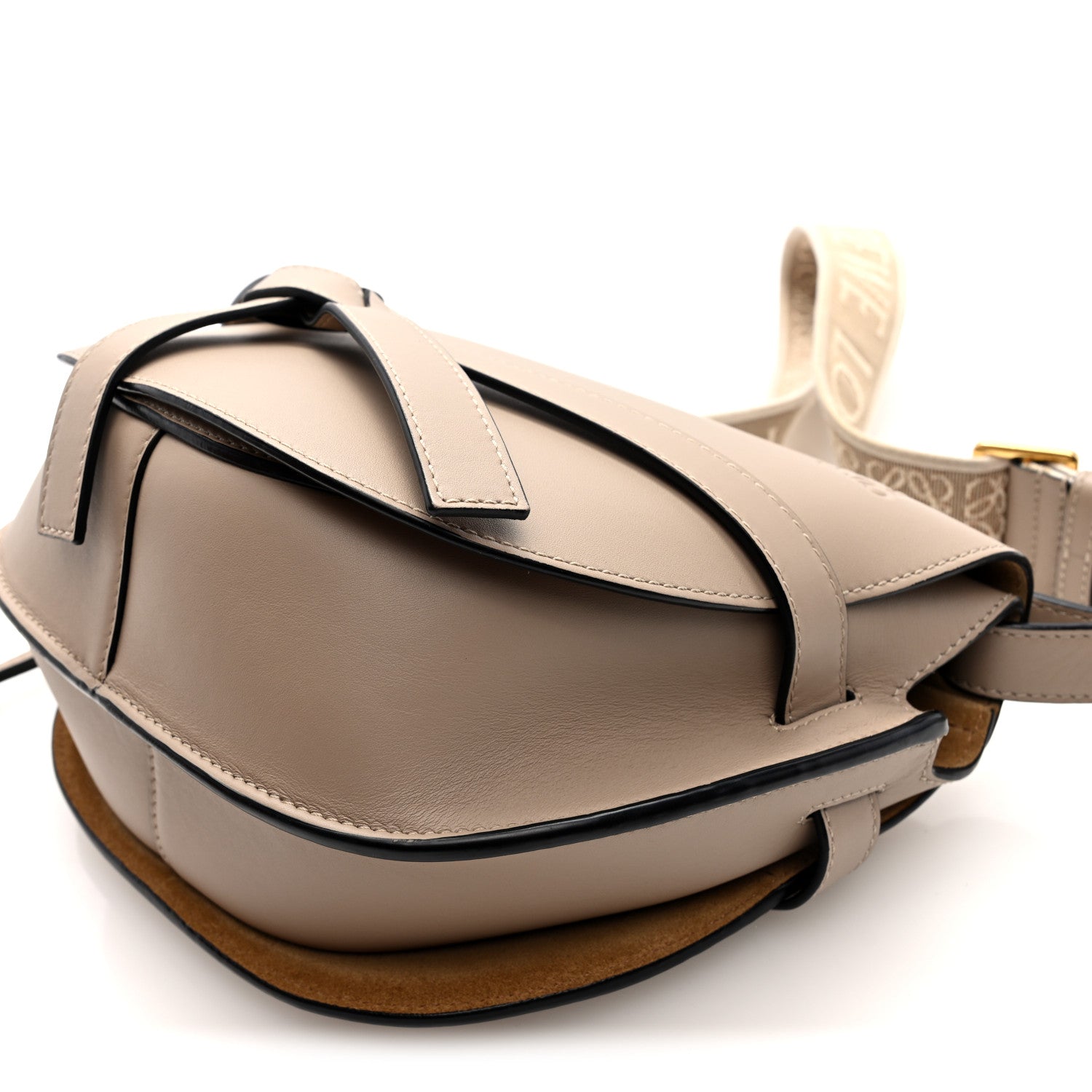 saaa077　LOEWE ゲートポケット　2/11で掲載終了 Loewe Soft Calfskin Jacquard Small Gate Crossbody Bag Sand 1868188