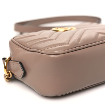 Gucci Calfskin Matelasse Mini GG Marmont Chain Shoulder Bag Porcelain Rose 9 of 12