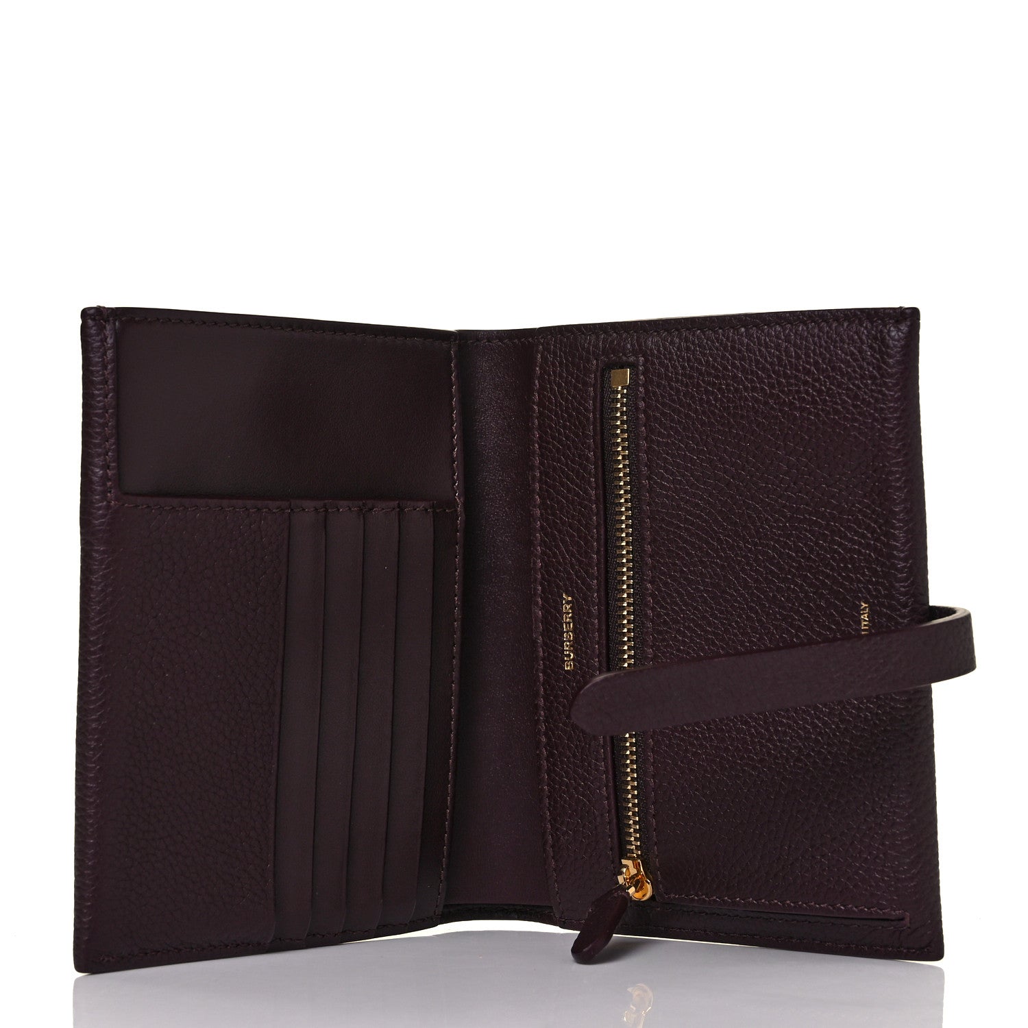 Burberry Grainy Calfskin Monogram Motif Folding Wallet Brown 5 of 9
