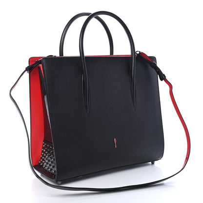 Christian Louboutin Calfskin Patent Studded Large Paloma Black 3 of 11
