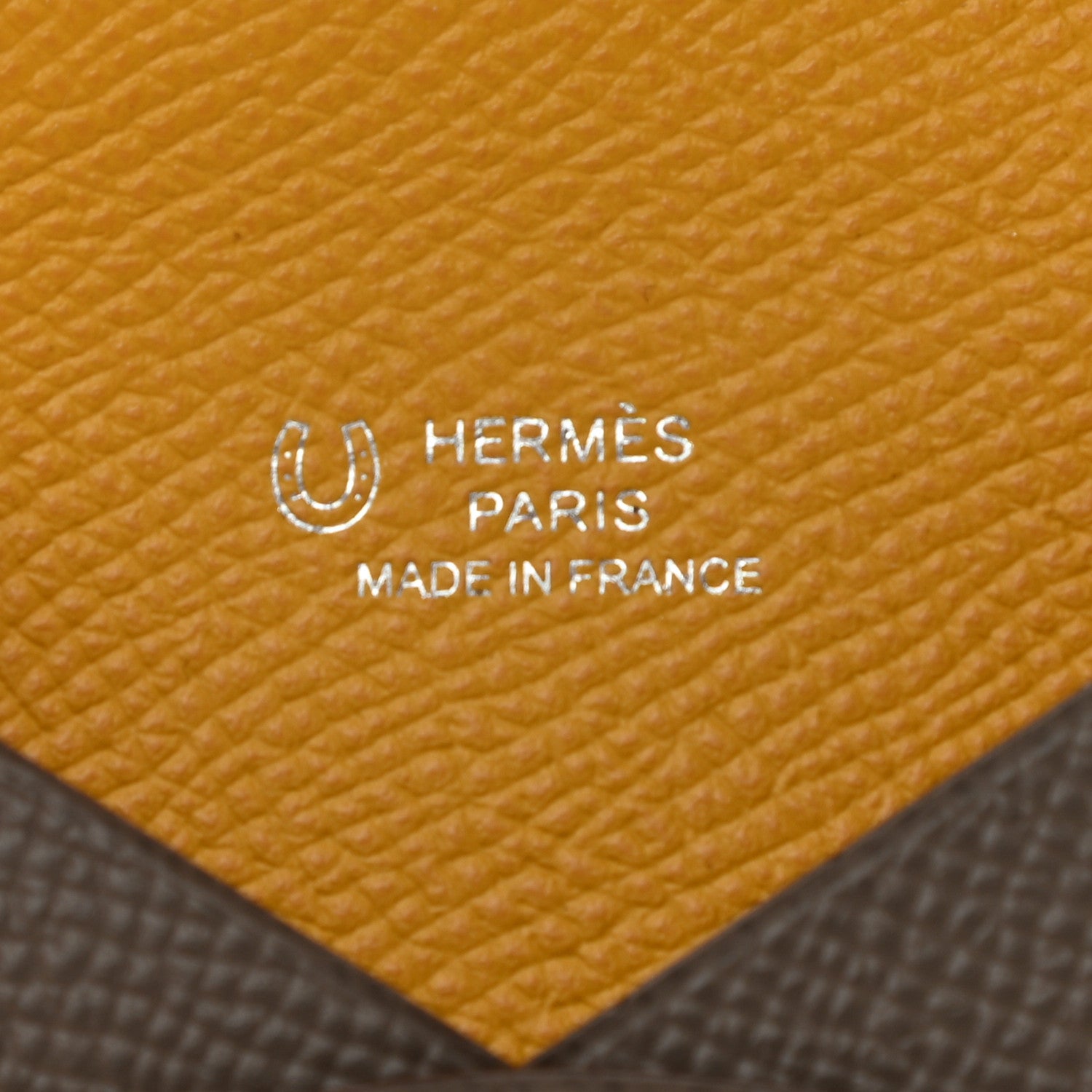 Hermes Epsom Horseshoe Calvi Card Case Etain Jaune Ambre 6 of 8