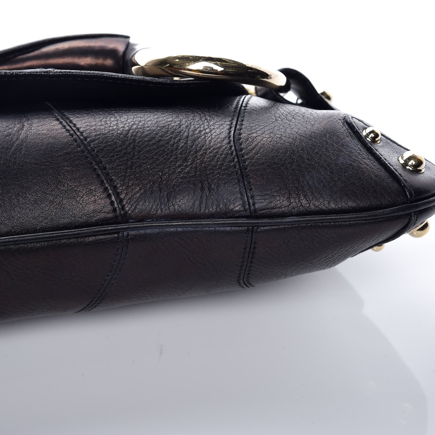 Gucci Calfskin Horsebit Chain Clutch Black 10 of 16