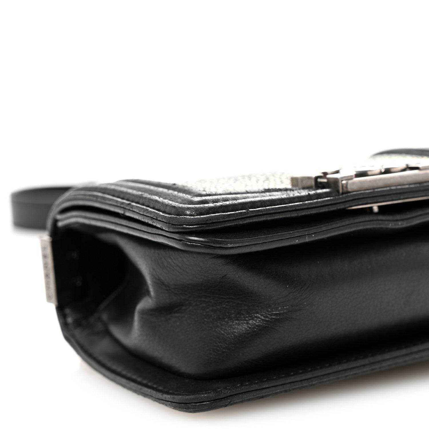 Chanel Galuchat Stingray Mini Boy Flap Black Silver 9 of 10