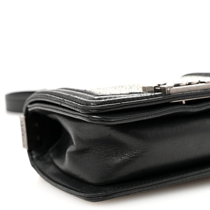Chanel Galuchat Stingray Mini Boy Flap Black Silver 9 of 10