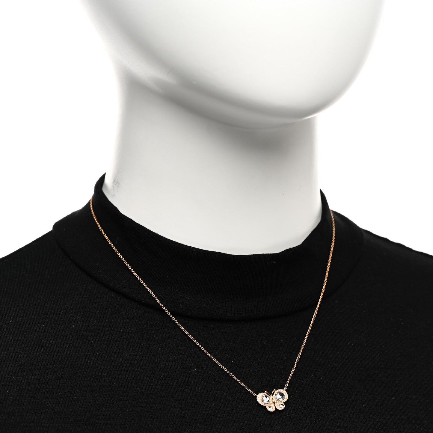 18K Rose Gold Diamond Enchant Butterfly Pendant Necklace