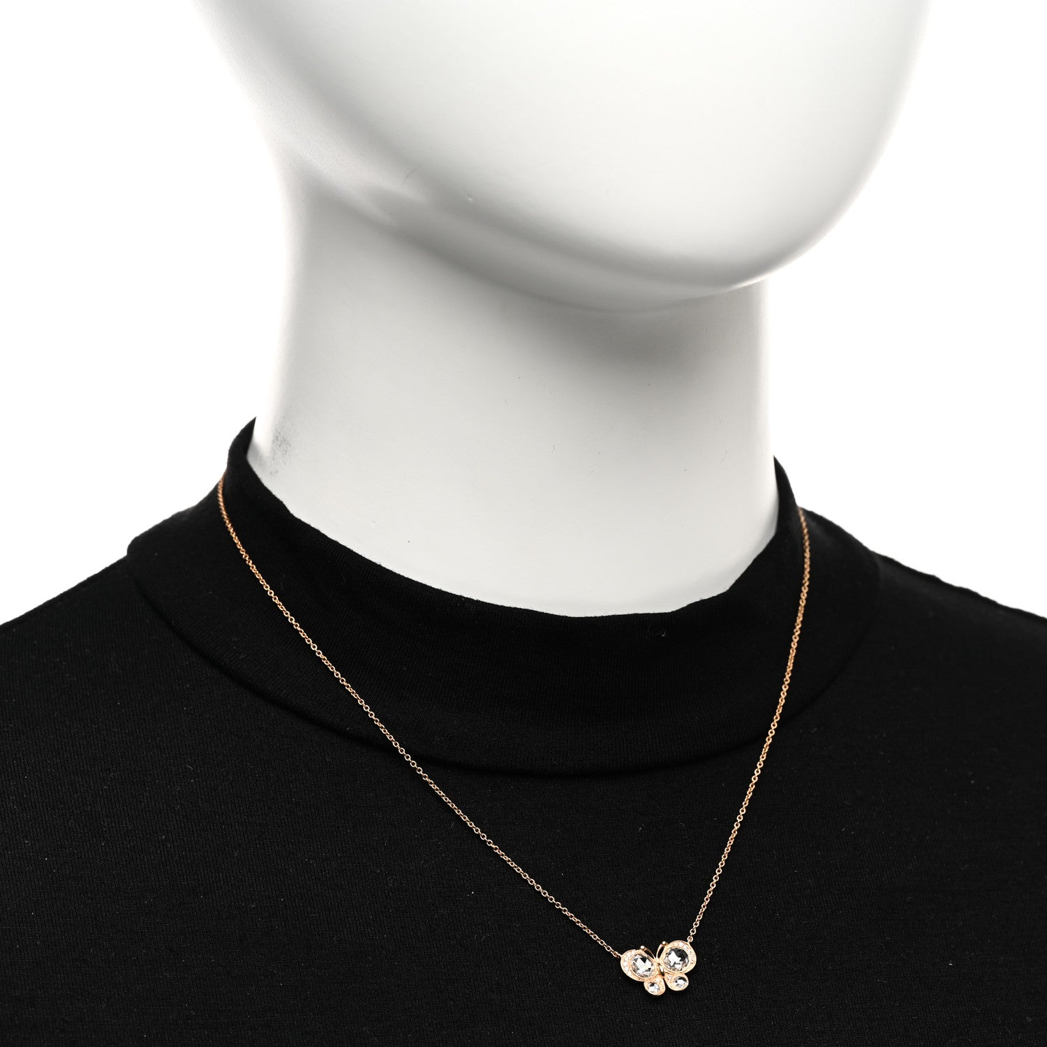 Tiffany 18K Rose Gold Diamond Enchant Butterfly Pendant Necklace 2 of 4
