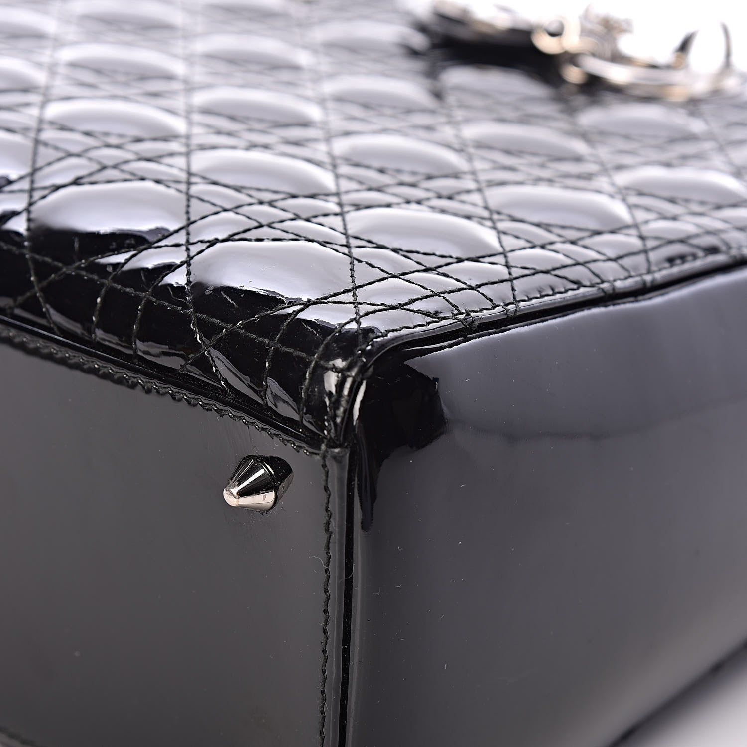 Christian Dior Patent Cannage Large Lady Dior Black 13 of 19
