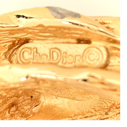 Christian Dior Monogram Round Brooch Gold 3 of 3