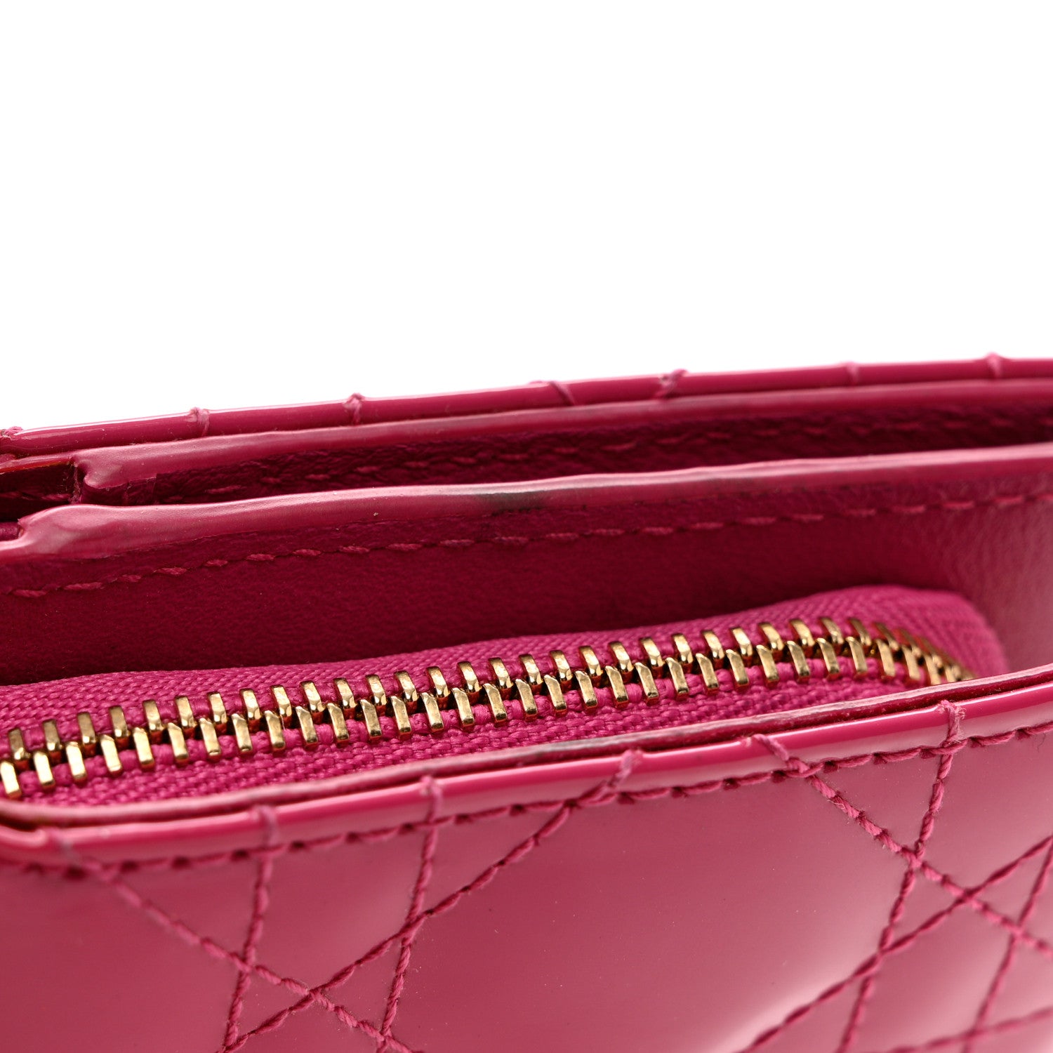 Christian Dior Patent Cannage Lady Dior Eden Wallet Pink 8 of 8