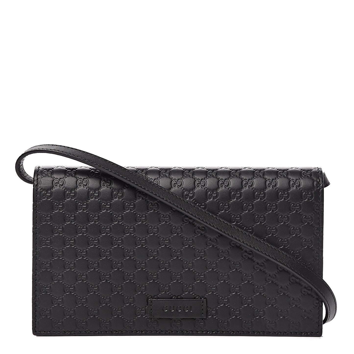 Microguccissima Crossbody Wallet Black