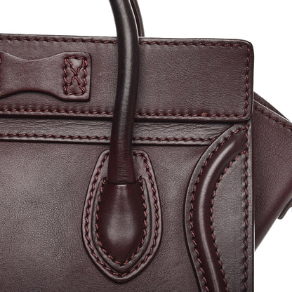 Celine Smooth Calfskin Nano Luggage Burgundy 9 of 11