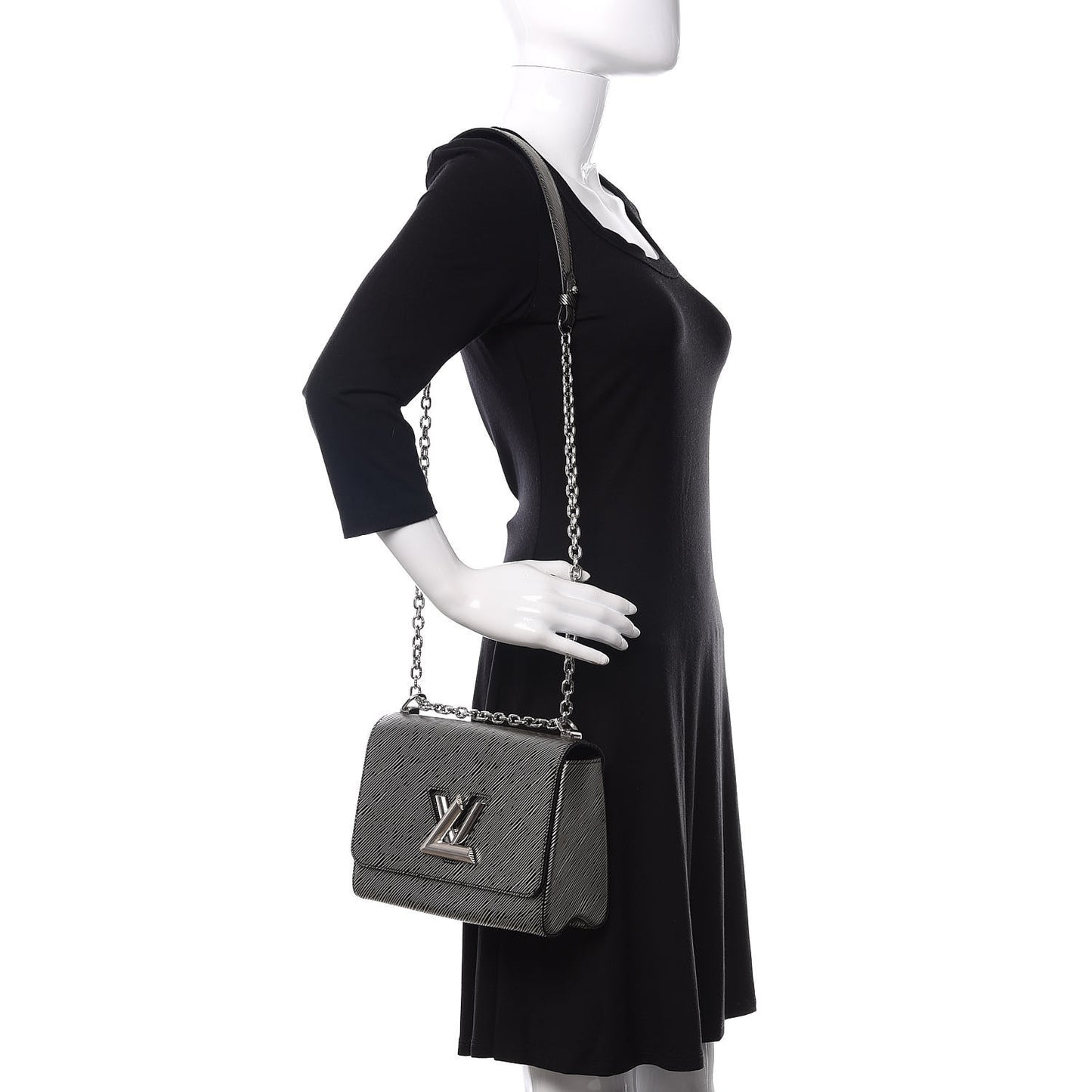 Epi Twist Shoulder Bag MM Platine