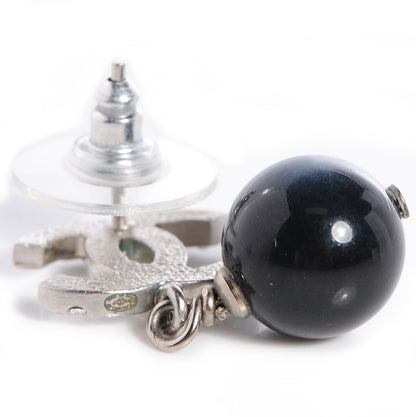 Chanel Crystal CC Bead Drop Earrings Black 5 of 6