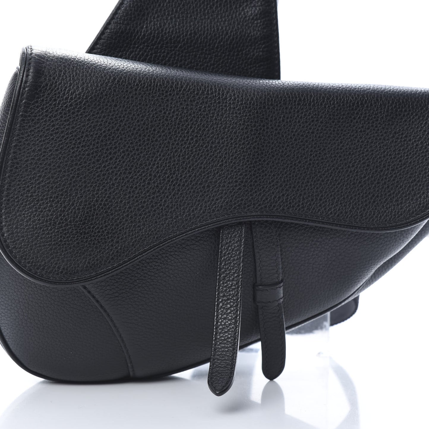 Grained Calfskin Kim Jones Saddle Bag Black