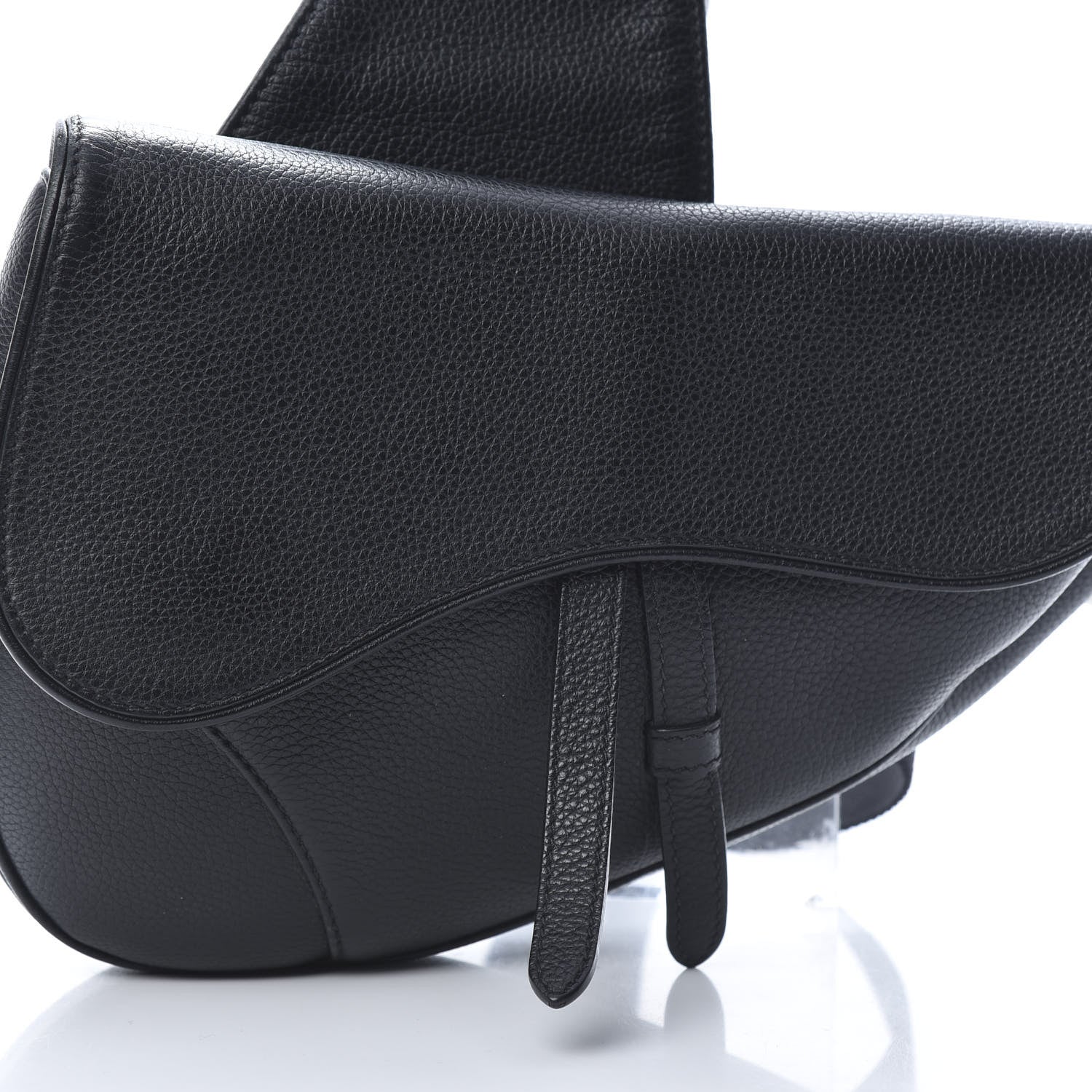 Christian Dior Grained Calfskin Kim Jones Saddle Bag Black 8 of 12