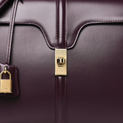 Celine Satinated Calfskin Medium 16 Top Handle Bag Light Burgundy 8 of 10