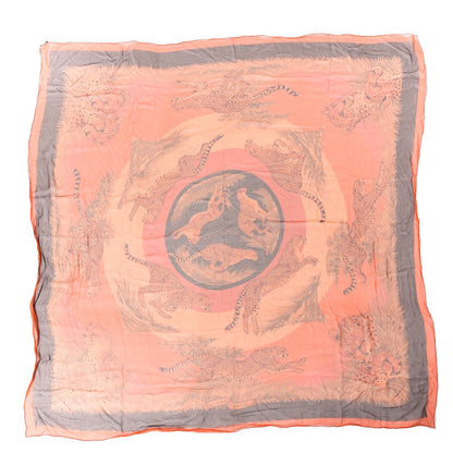 Hermes Mousseline Silk Guepards Shawl 140 1 of 5