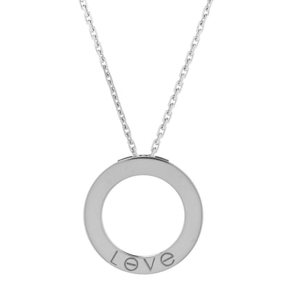 Cartier 18K White Gold 3 Diamonds LOVE Pendant Necklace 5 of 7