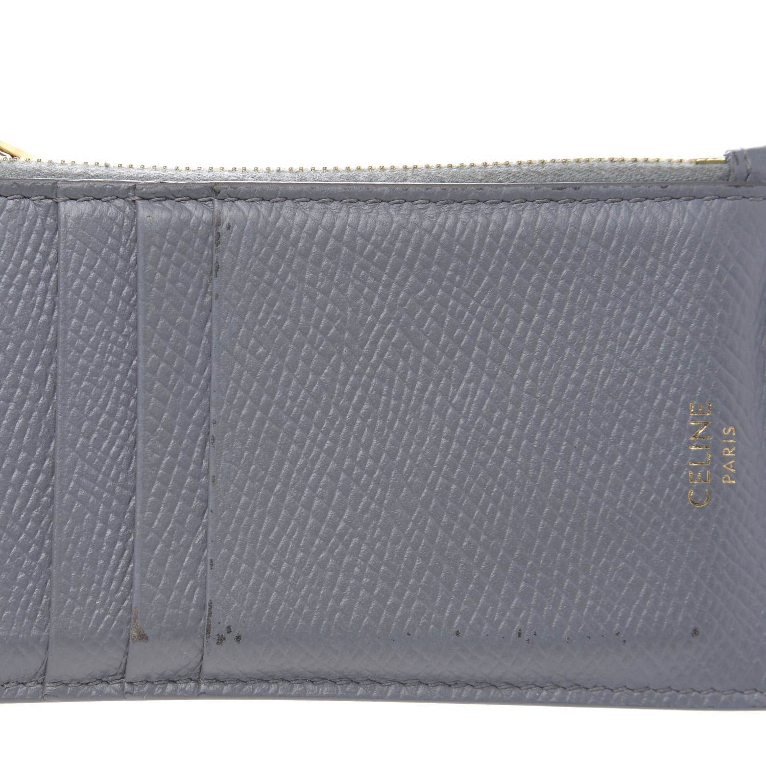 Celine Grained Calfskin Zipped Card Holder Medium Grey 7 of 10
