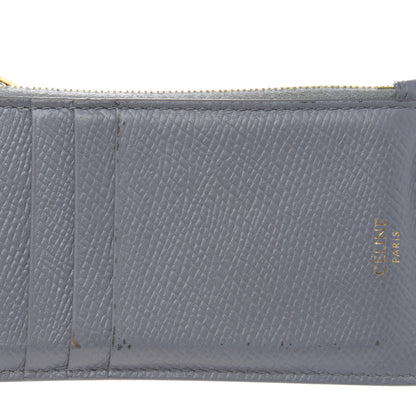 Celine Grained Calfskin Zipped Card Holder Medium Grey 7 of 10