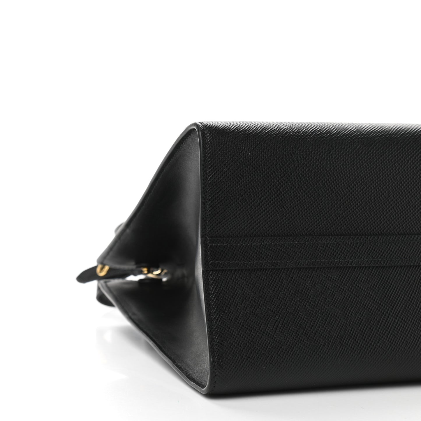 Saffiano Cuir Calfskin Medium Monochrome Top Handle Tote Black