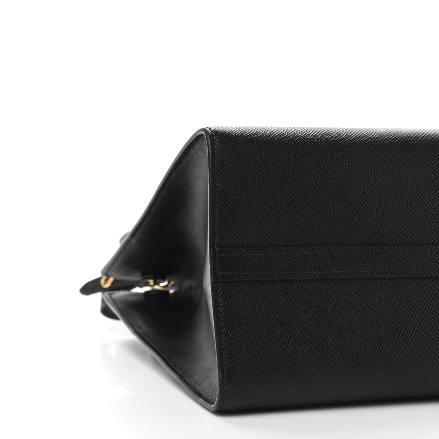 Prada Saffiano Cuir Calfskin Medium Monochrome Top Handle Tote Black 9 of 12