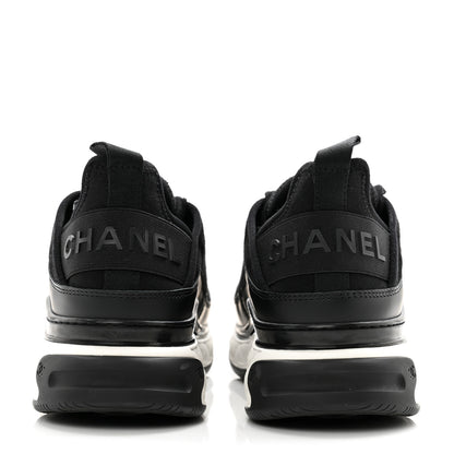 Chanel Velvet Calfskin Mixed Fibers CC Sneakers 37 Black 4 of 9