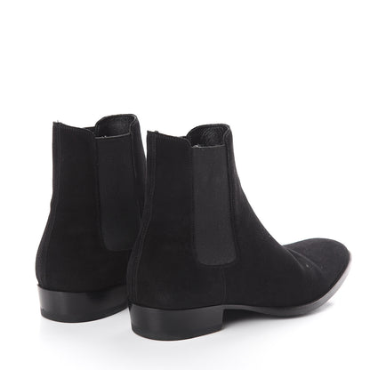 Saint Laurent Suede Mens Wyatt Chelsea Boots 41.5 Black 4 of 6