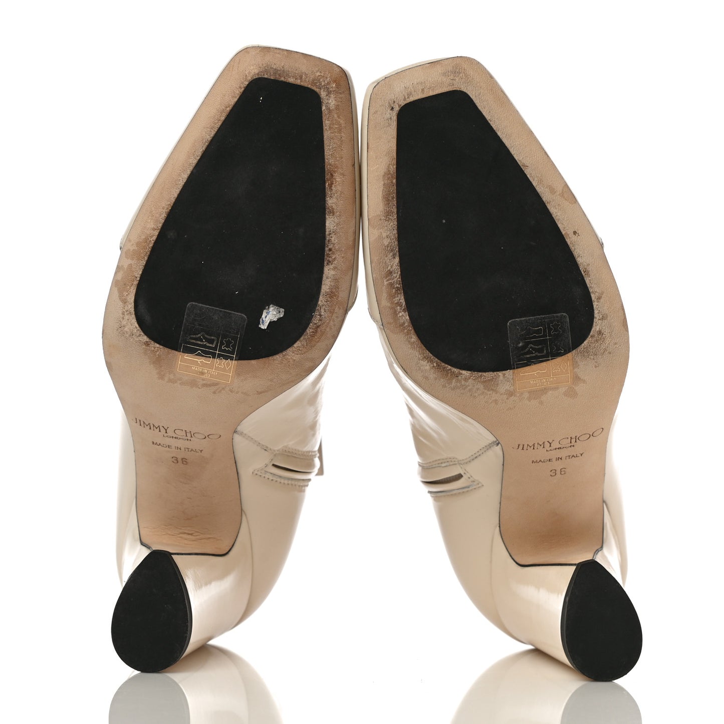 Patent Boots 36 Beige