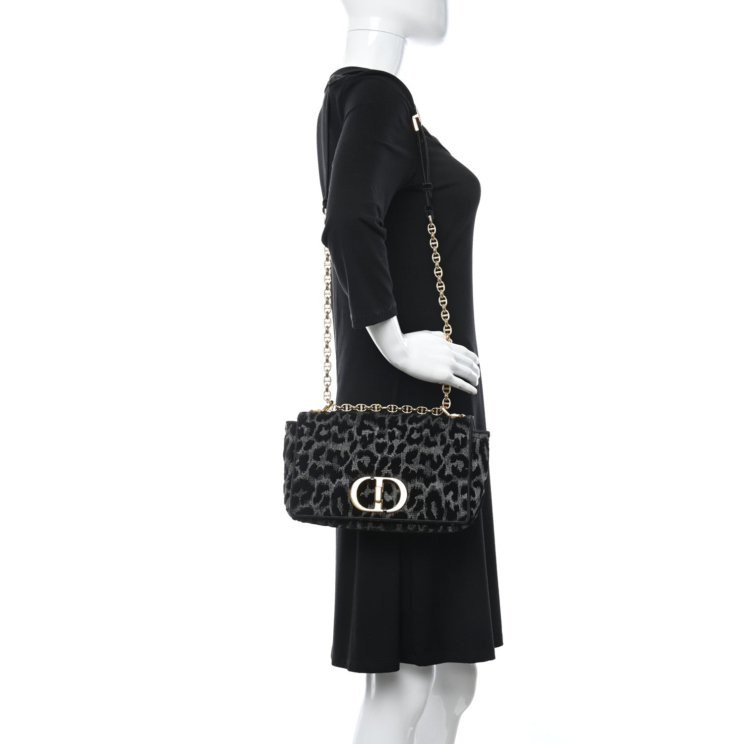 Christian Dior Velvet Mizza Embroidered Medium Caro Bag Gray 2 of 10