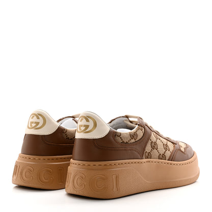 Gucci Calfskin GG Monogram Womens Platform 55mm Sneakers 38 Hezelnut Beige Ebony Mystic White 4 of 10