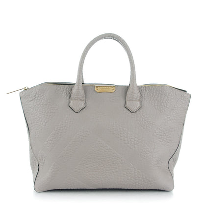 Burberry Heritage Grain Check Embossed Medium Dewsbury Tote Pale Grey 1 of 9
