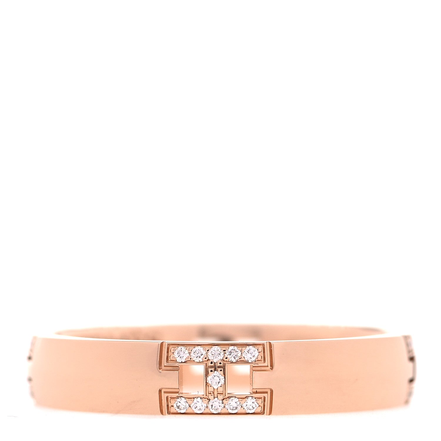 Hermes 18K Rose Gold Diamond Ever Herakles Four-Station Wedding Band Ring 52 6 1 of 5