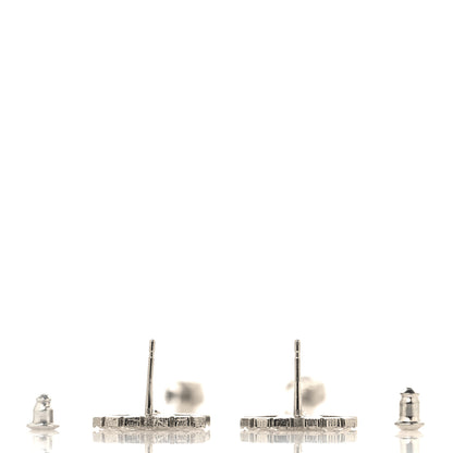 Chanel Metal Baguette Round Crystal CC Drop Long Earrings Silver 4 of 8