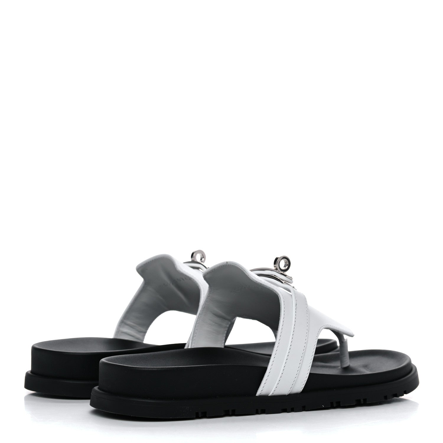 Hermes Calfskin Womens Empire Sandals 38.5 White 4 of 9