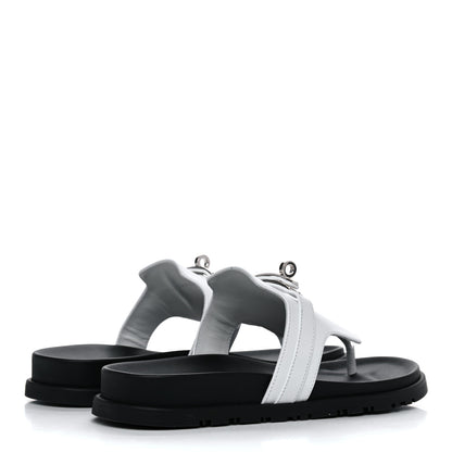 Hermes Calfskin Womens Empire Sandals 38.5 White 4 of 9