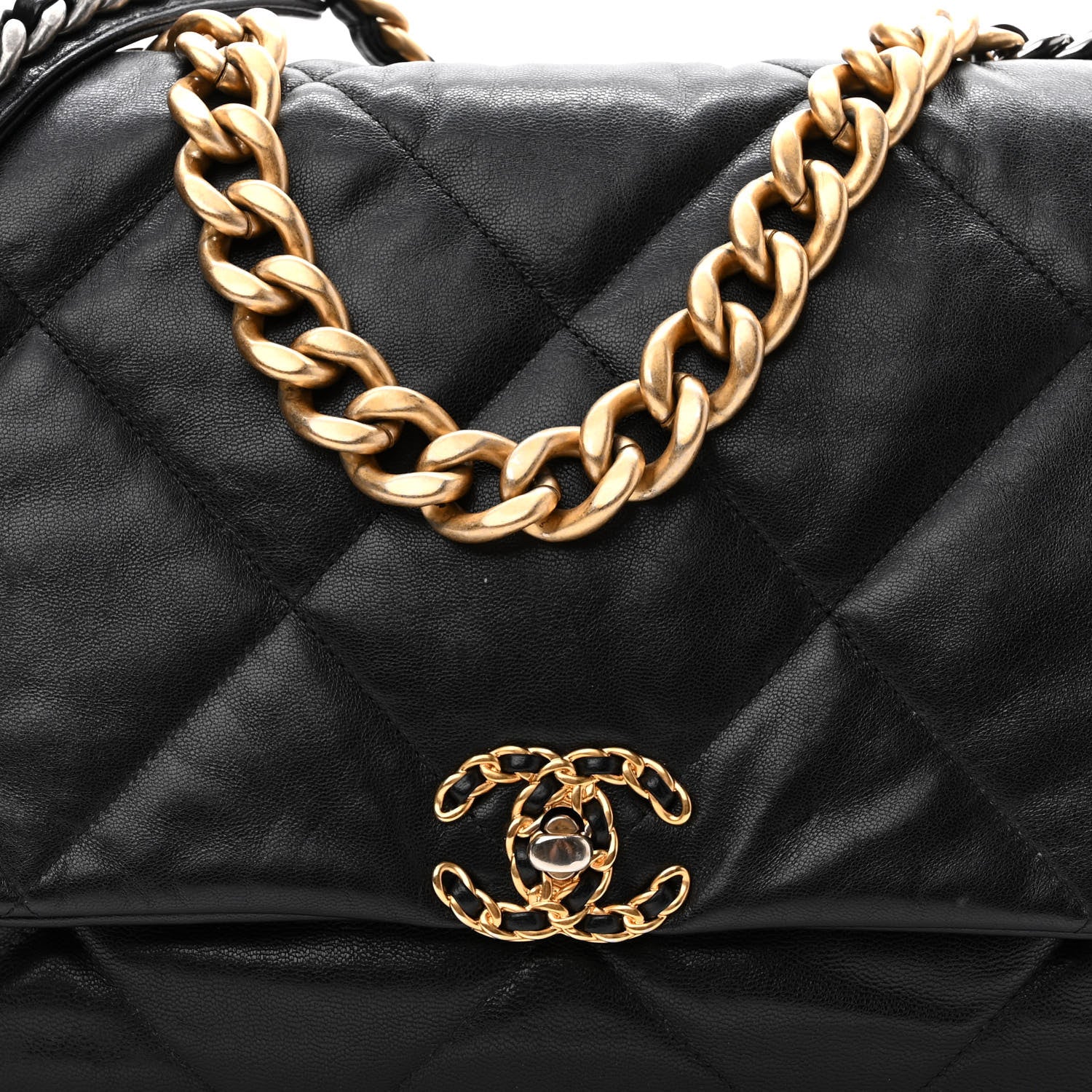 Chanel Lambskin Quilted Maxi Chanel 19 Flap Black 8 of 10