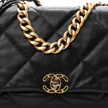 Chanel Lambskin Quilted Maxi Chanel 19 Flap Black 8 of 10