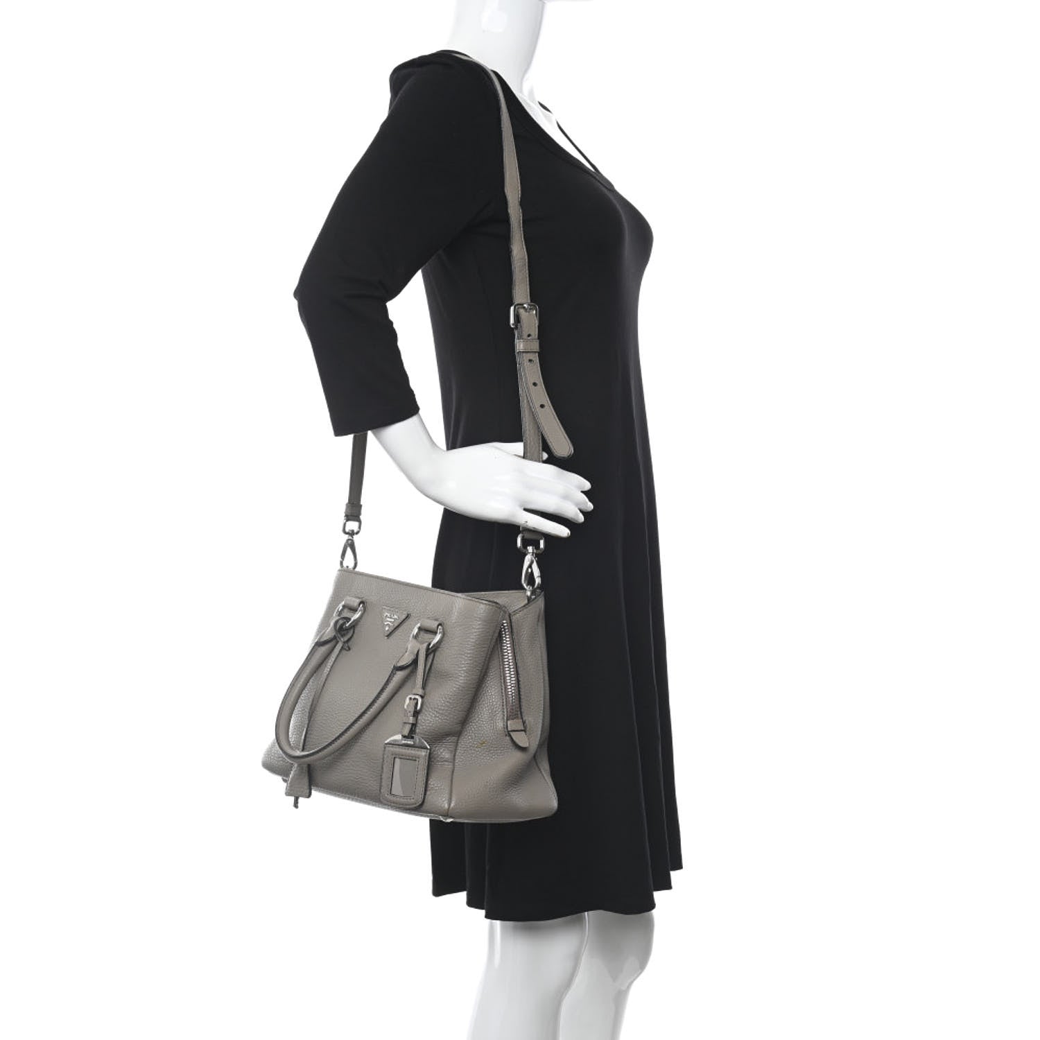 Prada Vitello Phenix Top Handle Bag Argilla 2 of 14