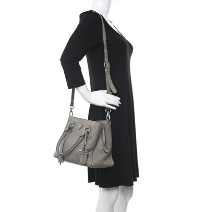 Prada Vitello Phenix Top Handle Bag Argilla 2 of 14