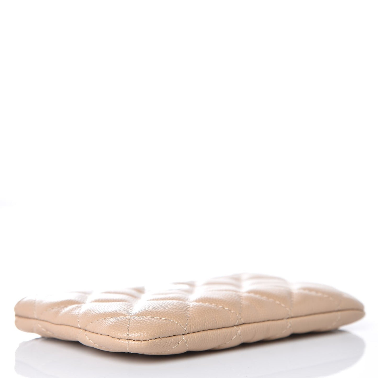 Caviar Quilted Small Cosmetic Case Beige