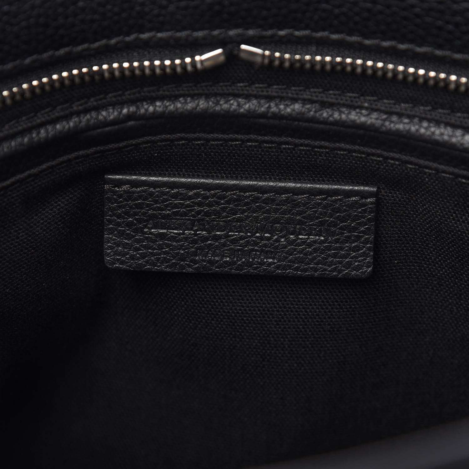 Alexander McQueen Pebbled Calfskin Small Skull Padlock Zip Around Tote Black 8 of 10