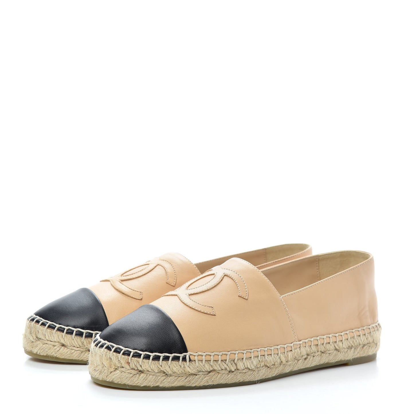 Lambskin CC Espadrilles 39 Beige Black