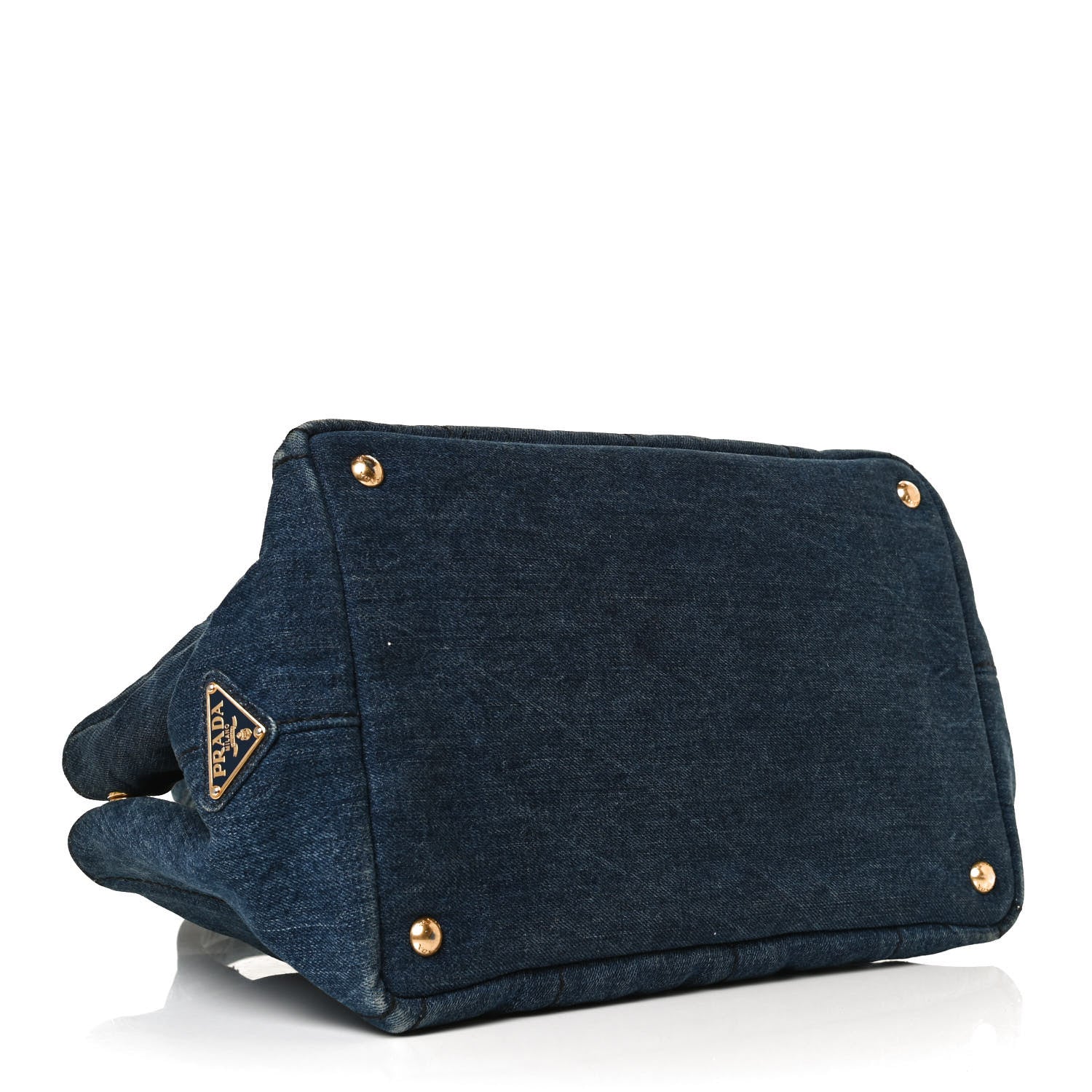 Prada Denim Logo Tote Bleu 3 of 11