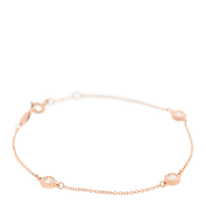 Tiffany 18K Rose Gold Diamond .30ctw Elsa Peretti Diamonds by the Yard Station Bracelet 1 of 3