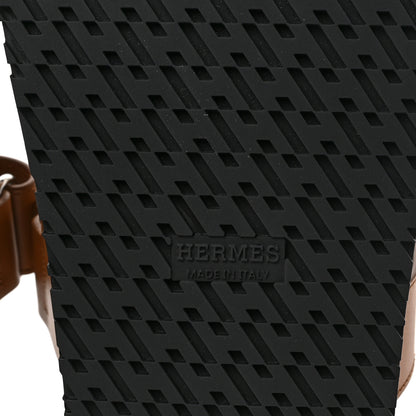 Hermes Calfskin Womens Chypre Sandals 38.5 Naturel 6 of 9