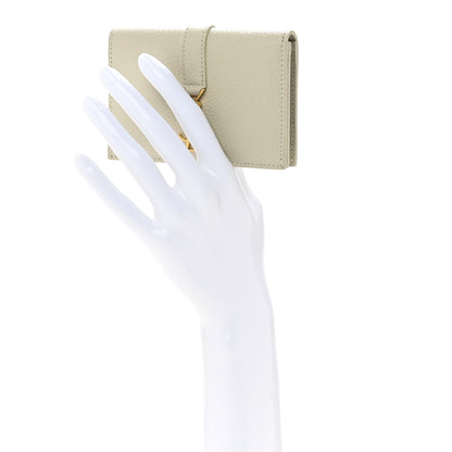Saint Laurent Grain De Poudre Mixed Matelasse Compact Fold Wallet White 2 of 11