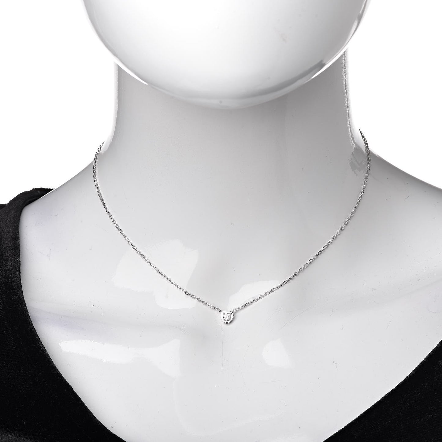 18K White Gold Diamond D'Amour Heart Pendant Necklace