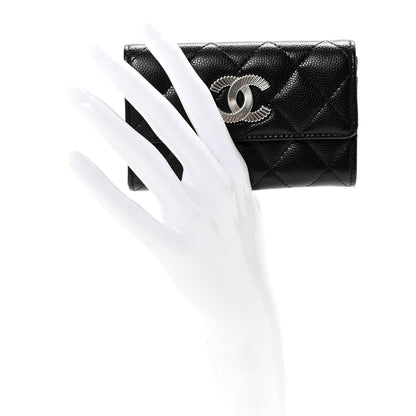 Chanel Caviar Quilted CC Flap Card Holder Black 2 of 8