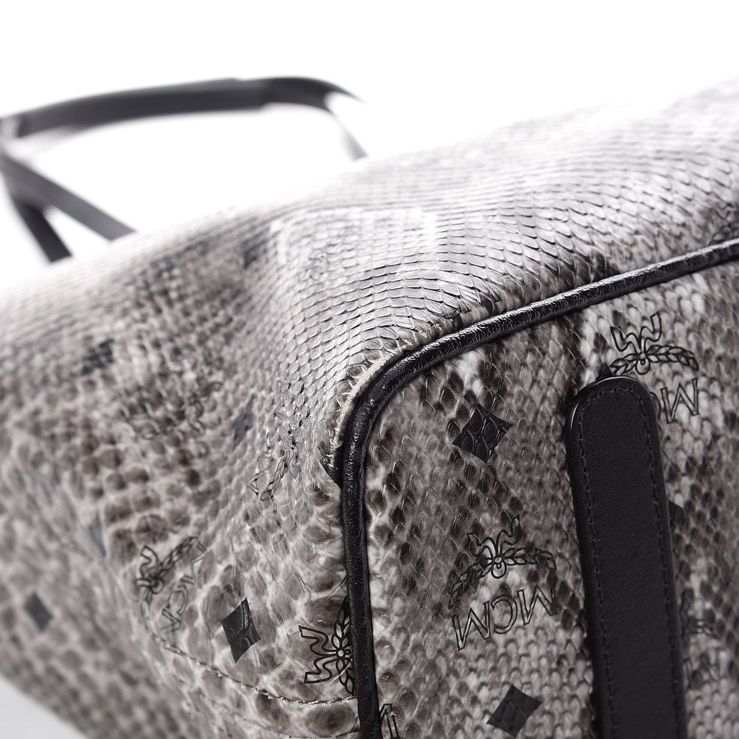 Visetos Snakeskin Embossed Medium Shopper Tote Grey